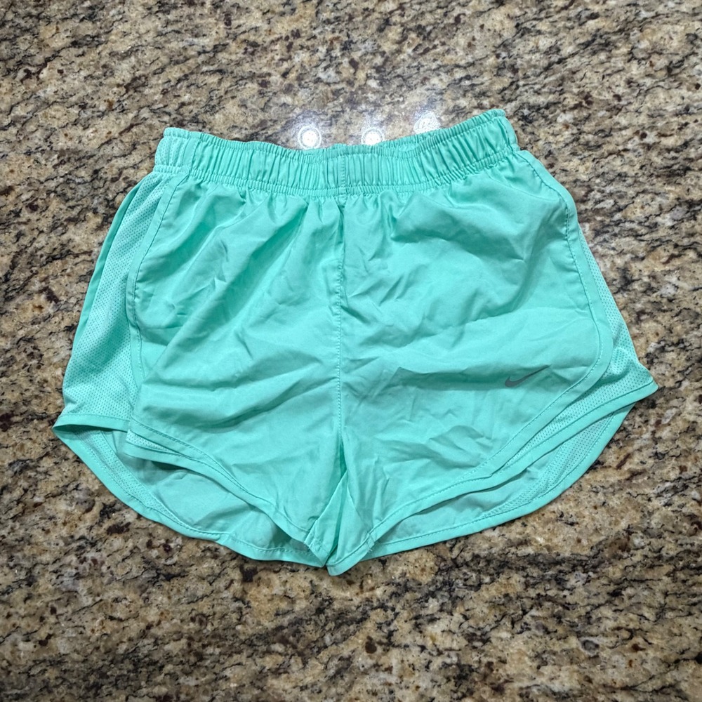 Nike Dri-FIT Womens Running Shorts Mint Green Mesh Trim XS ws